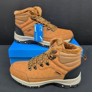 Lamincoa Mens Non Slip Waterproof Hiking Warm Fur Lined Snow Boots US 9.5 Yellow